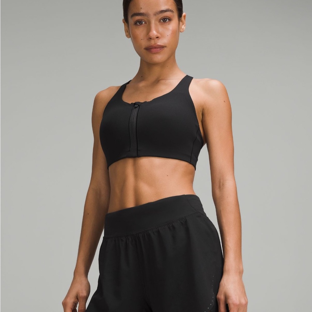 LULULEMON Energy Bra High Support Zip Front Black 34DD NWT Sold Out